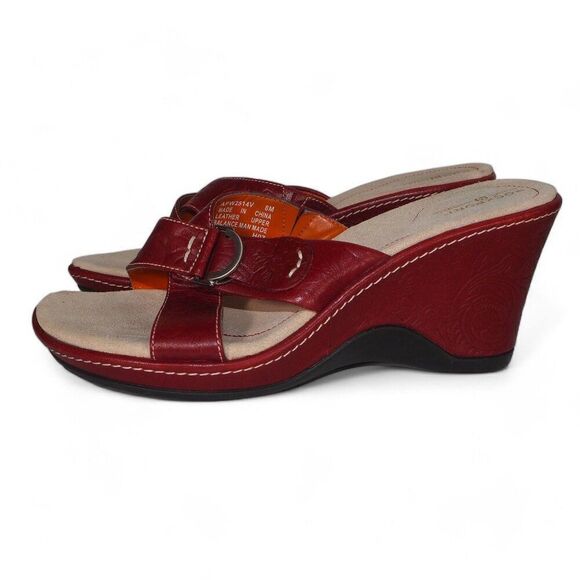 Rockport Red Wedge Sandals - Picture 2 of 10